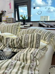 Fre Small Floral 8m Cotton Bedding Set Quilt Cover Pure Cotton Bed Canopy Four Piece Bedding Set Double Layered Weave