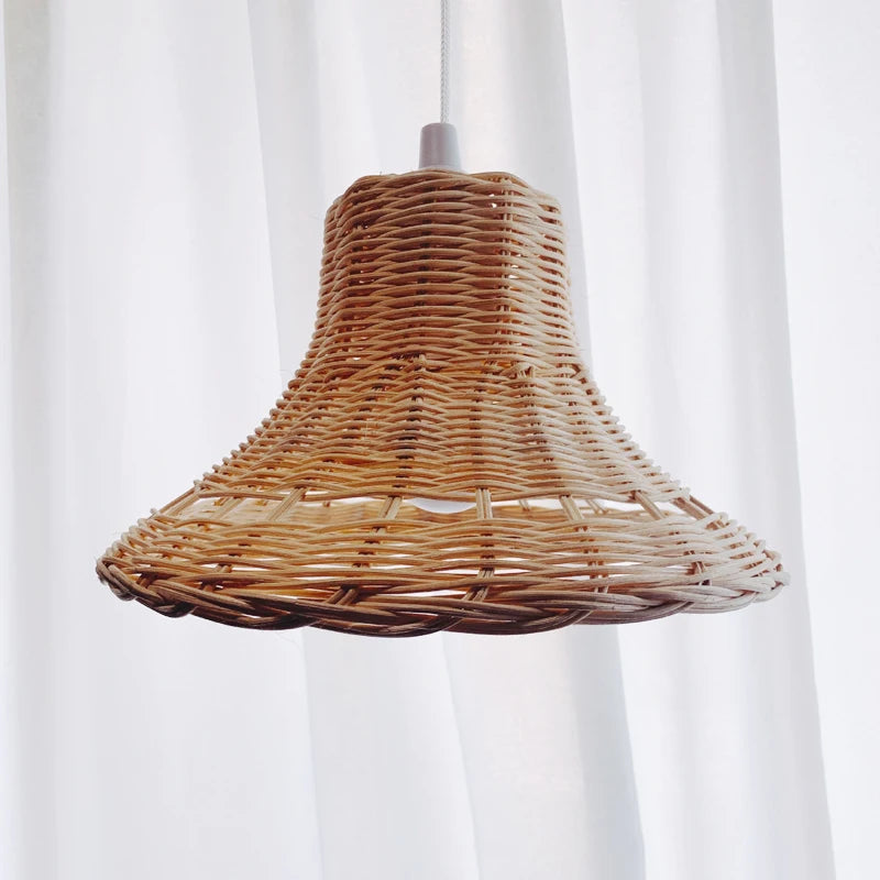 Rattan Lampshade Handmade Photography Accessories Kids Room Nursery Dorm Decoration Ceiling Light Cover Home Hanging Decor