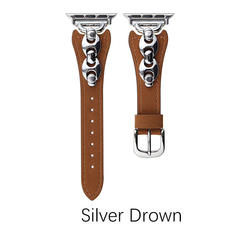 YICKYUE  -  Retro Real Leather Strap For Apple Watch 38mm 40 41mm 42mm 45mm 46mm 49mm Women Bracelet Band For iWatch Ultra 10 9 8 SE 7 6 5 4