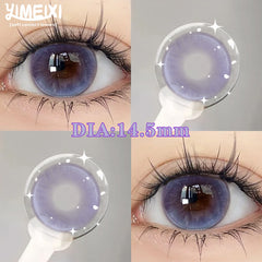 YICKYUE  -  1 Pair Korean Lenses Colored Contact Lenses with Prescription Purple Myopia Lenses Natural High Quality Beautiful Pupil