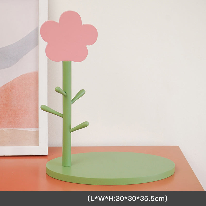 YICKYUE  -  Flower Storage Tray Rack Entrance Desktop Ornaments Key Jewelry Rack Storage Tray Cute Pink Home Decorations Storage Organizer