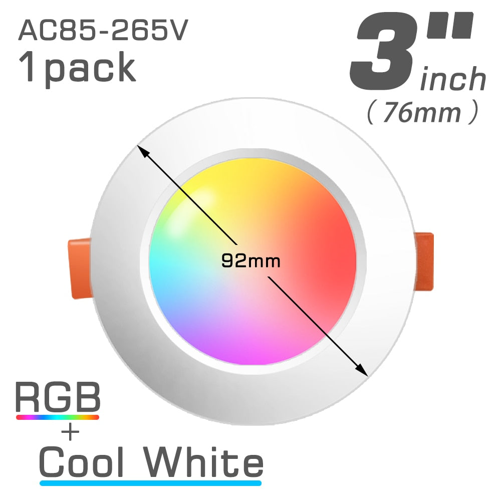 LED Downlights Bluetooth Ceiling Lamp 7W LED Spot Light AC90V-240V Recessed Round RGB Light Timed Dimmable bathroom bedroom