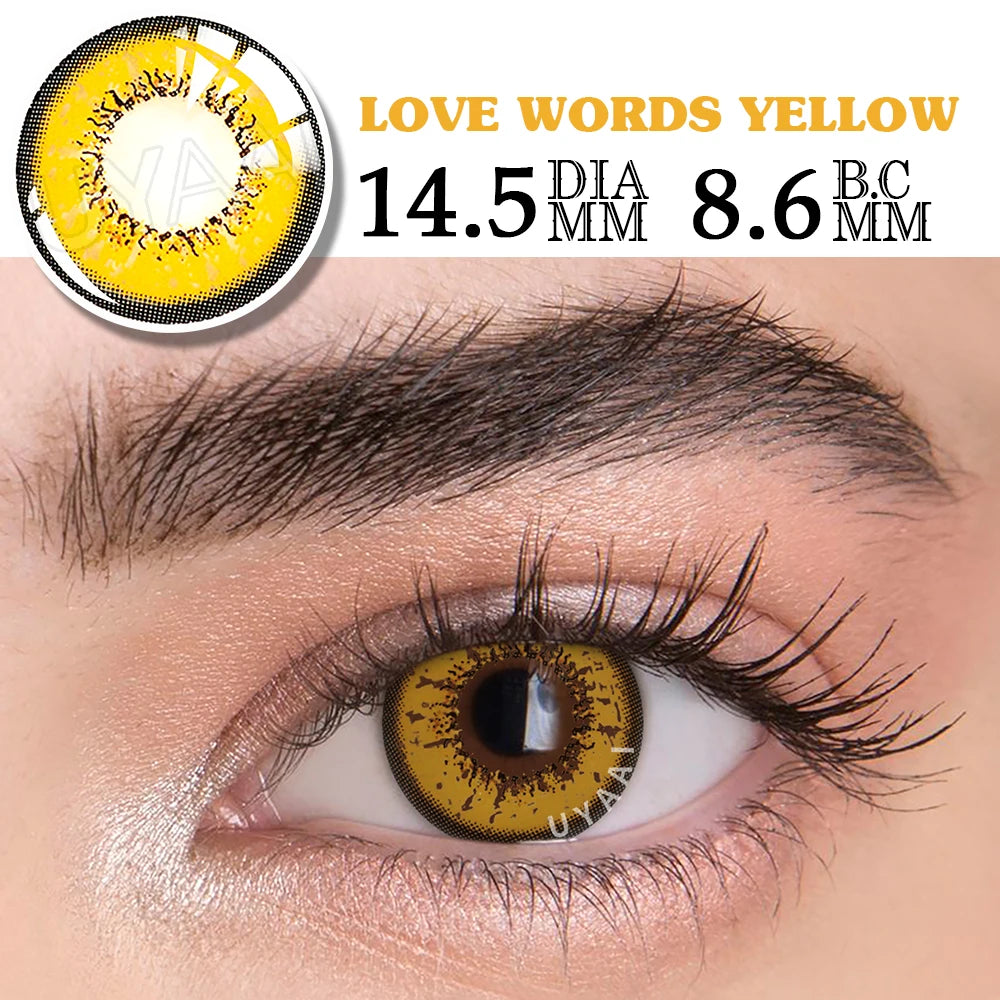 YICKYUE    2PCS Cosplay Colored Contact Lenses For Eyes Black Contacts Cosplay Anime Cosmetic Lenses Blue Lenses White Eyes Contacts