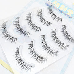 YICKYUE  -  5 Pair Transparent Stem Anime Manga Lashes Extension Fluffy Natural Wispy Korean U-shaped  False Eyelashes