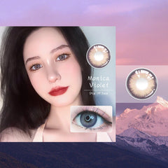 YICKYUE  -2pcs/pair Natural Lenses 3 Tone Monica Series Contact Lenses Colored Lenses for Eyes Eye Contacts Yearly Use(DIA:14.5mm)
