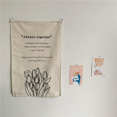 Korean Style Niche Flower Letter Tulip Hanging Cloth Outdoor Simple Chic Napkin Background Cloth Shooting Props