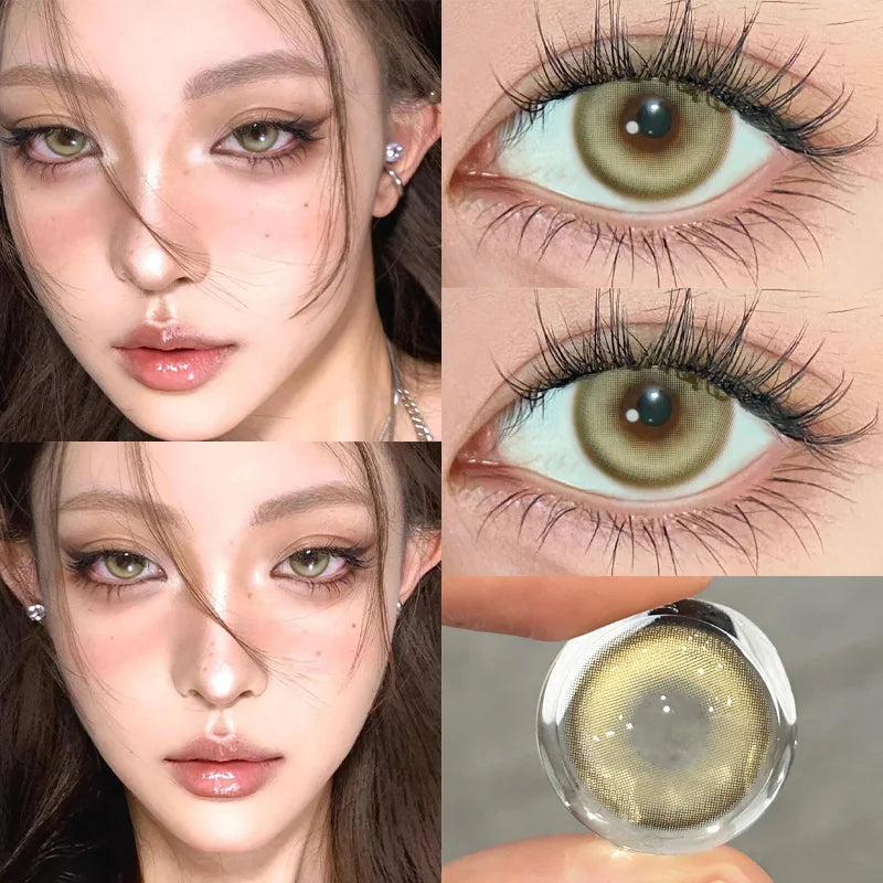 YICKYUE  -  1 Pair New Brown Color Contact Lenses For Eyes Myopia Natural Pupils Cosmetic Soft High Quality Lenses Fast Shipping