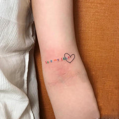 Waterproof Temporary Tattoo Stickers Cute Colorful HeartLetters Tattoo Flash Tattoo Arm Female Male