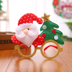 Christmas Glasses Santa Claus Snowman Snowflake Tree Elk Dog Glasses Xmas Party Props 2021 Happy New Year Decoration For Home