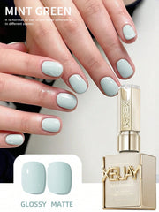 YICKYUE  -  1pc 15ml Mint Green Gel Nail Polish Starter Pure Soak Off No Wipe Nail Gel Polish Suitable For All Seasons