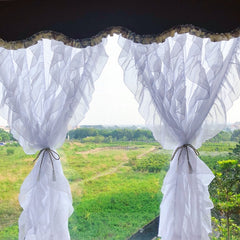 YICKYUE  -  tulle curtains  modern curtains for living room  window curtain ruffled store cafe window store decoration white