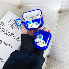 3d Astronaut spaceship soft silicone blue cute cartoon earphone case for apple airpod 1 2 pro 3 wireless bluetooth box cover