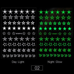 1 Sheet Christmas Luminous 3D Nail Sticker Snowflake Angel Nail Art Stickers DIY Halloween Pumpkin Elk Nail Art Decoration