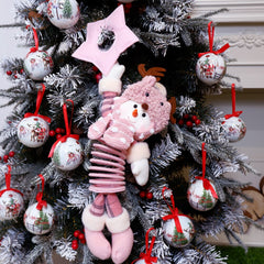 Yickyue Pink Plush Toy Elf Doll Christmas Tree Decoration Haning Dolls Home Decor Family Gifts For Boys And Girls