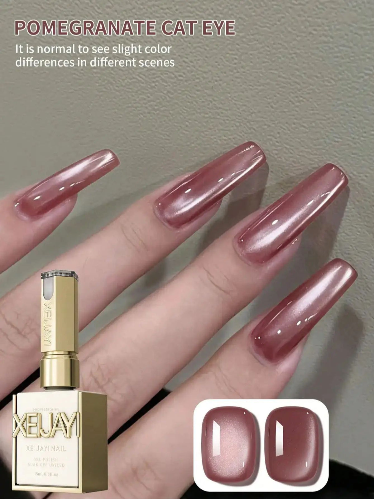 YICKYUE  -  1PC 15Ml Pink Cat Eye gel nail polish, UV LED curing, long-acting fast drying nail art gel - ideal gift for women For Spring