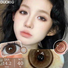YICKYUE   -  1 Pair Fashion Blue Lenses for Eyes Diopters Myopia Color Contact Lenses Korean Style  Lenses soft Lenses yearly