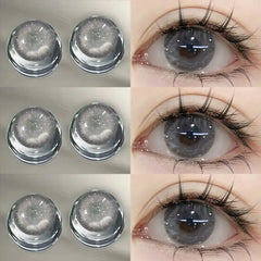 YICKYUE  -  1 Pair Color Contact Lenses For Eyes with Prescription Natural Gray Myopia Beautiful Pupil Soft Natural Accessories