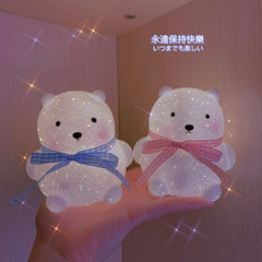 W&G Ins Bedroom girl LED new year bear night light mini room bedside lamp decoration dormitory creative gift