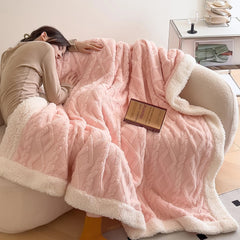 Yickyue Winter Warm Velveteen Blanket Plush Fluffy Knee Blanket Sofa Cover Plaid Home Decoration Luxury Quilt Baby Blanket