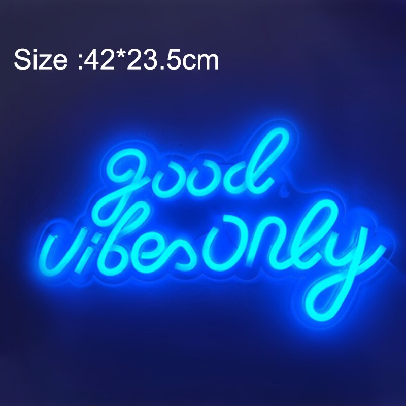 Good Vibes Only Neon Sign Light USB Powered Transparent Flex Backboard Party Home Decor Led Night Light Neon Sign Lamp for Bar