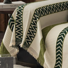 New Striped Velvet Sofa Towel with Tassels High Quality Soft Skin Friendly Blanket for Office Adjustable Dustproof Couch Covers