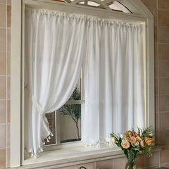 Korean style window screens are opaque and perforated-free. hook and loop curtains, bay windows, balcony floor-to-ceiling window