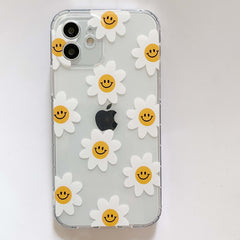 Soft silicone smiley daisy cute cartoon lovely smile phone case for iphone 12 11 pro max mini xs max 7 8 plus x xr cover capa