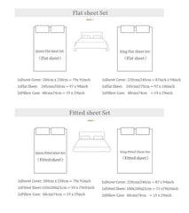 YICKYUE  -  Vintage Floral Embroidery Ruffles Bedding Set Pure Cotton Double Layer Crinkle Yarn Duvet Cover Bed Sheet Bed Skirt Pillowcases