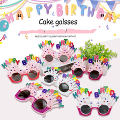 Birthday Glasses Sweet Cream Cake Eyeglasses Celebrate Happy Birthday Party Novel Funny Sunglasses for Kids Boy Girls Adult