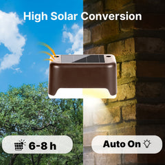 YICKYUE  LOVEWE 6pcs/16pcs Solar Powered Outdoor Garden Lights - Landscape Lighting And, Led Solar Lights For Household Garden Arrangement, Stairs, Deck, Fence, Patio, Wall, Rail Decoration -Auto-On/Off, 12Hr Lighting, Durable,