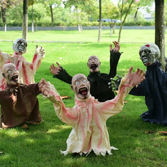 YICKYUE  -  Large Voice Control Skeletons Outdoor Halloween Scary Decorations Moveable Creepy  Animated Sound Effect Prop for Haunted House