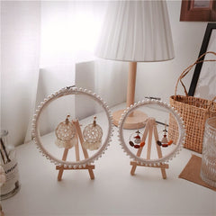 Girl Heart Desktop Lace Earrings Earrings Jewelry Storage Home Decoration Display Stand Creative Hanging Net Jewelry Rack