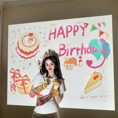 Birthday Projection Lamp Ins Night Light Party Atmosphere Lights Decor Popular Photo Props Creative Birthday Gifts
