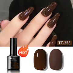 YICKYUE  -  8ml Gel Nail Polish Burgundy red brown chocolate Nail Art Soak Off UV/LED Manicure Beautylux Vernis Semi Permanent Esmalte