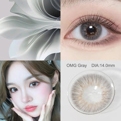 YICKYUE  OMG & Supersize Color Contact Lenses 14.0/14.5mm 6 Months Brown Lenses Gray Pupils  Black Lenses