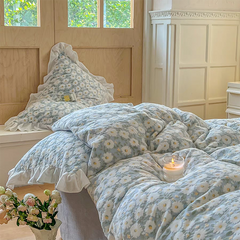 YICKYUE  -  Pastel Daisy Bedding Set - Blue