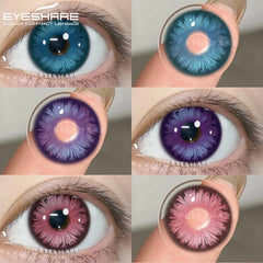 YICKYUE  -  1 Pair Cosplay Colored Contact Lenses Anime Blue Lenses Purple Eye Halloween Makeup Contact Yearly Pink Beauty Pupils