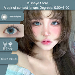YICKYUE  -  2Pcs Best Selling New Models Color Contact Lenses Myopia Degree -0.00 to -8.00 Soft Lens Fashionable and Beautiful Lenses