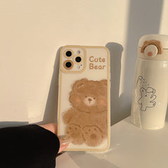 Big bear cute phone case for iphone 13 12 11 pro max 7 8 plus mini x xr xs max cartoon silicone soft shockproof cover shell
