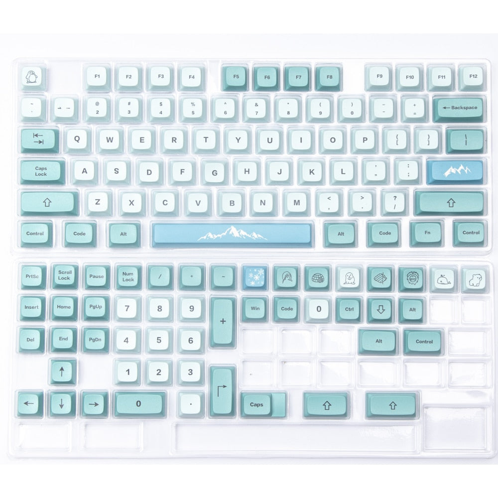 123 Keys GMK Cloned Iceberg XDA Profile PBT Dye Dye Sublimation Keycaps Mx Switch Fit 61/64/68/87/96/104/108 Keyboard XDA Keycap
