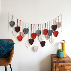YICKYUE  -  Handmade Woven Leaf Tapestry INS Nordic Style Wall Decoration Fun Clip Photo Background Home Bedroom Tassel Wall Decoration
