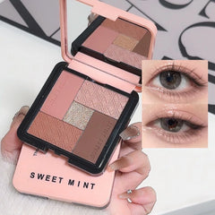 YICKYUE  -  5-Color Shiny Eye Shadow Palette Gliiter Matte Korean Makeup Nude Brown Low Saturation Waterproof Rouge Contour Shadow Palette