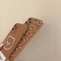 Cartoon 3D bear protective cover for iphone 13 mini 12 11 pro max 8 7 plus x xr xsmax se2 soft silicone shockproof phone case