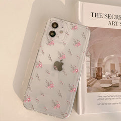 New ins flower phone case silicone cover for iphone 8 7 plus xs max xr x 12 mini 11 pro max protective capa shell cute funda
