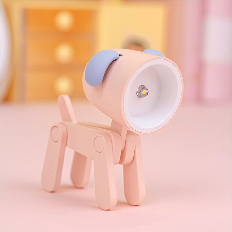 2022 New Cute Pet Night Light DIY Cartoon Dog Folding LED Table Lamp Kids Room Bedside Bedroom Living Room Decorative