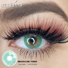 YICKYUE  -  Color Contact Lenses For Eyes 1pair Yearly Natural Green Lenses Cosmetic Soft Glasses Beauty Pupil Yearly Blue Lenses