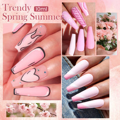 YICKYUE  -  Nude Series Gel Nail Polish Glitter Nail Art Semi Permanent Varnish Soak Off Base Gel Top Coat 10ml Manicure l