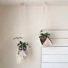 Macrame Hammock Plant Holder Macrame Plant Hanger Boho Home Decor Garden Pots Planters Flower Pot Outdoor Hanging Planters Gift