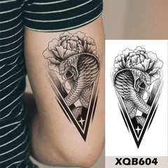YICKYUE  -  Long Lasting Butterfly Wolf Totem Black Waterproof Temporary Tattoo Body Art Arm Sticker for Women Men and Girl
