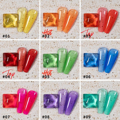 1 Bottle 36 Colors Translucent Jelly Nail Gel Polish 7.5ml Lasting Ice Through Pink White Crystal Varnish Soak Off Gel Manicure
